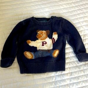 Polo bear sweater with button shoulder